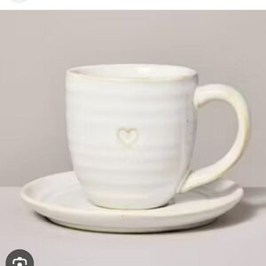 Hearth & Hand with Magnolia 4oz Valentine's Day Heart Imprint Stoneware Espresso